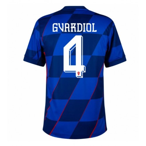 Maglia Calcio Croazia Josko Gvardiol #4 Seconda Divisa Europei 2024 Manica Corta